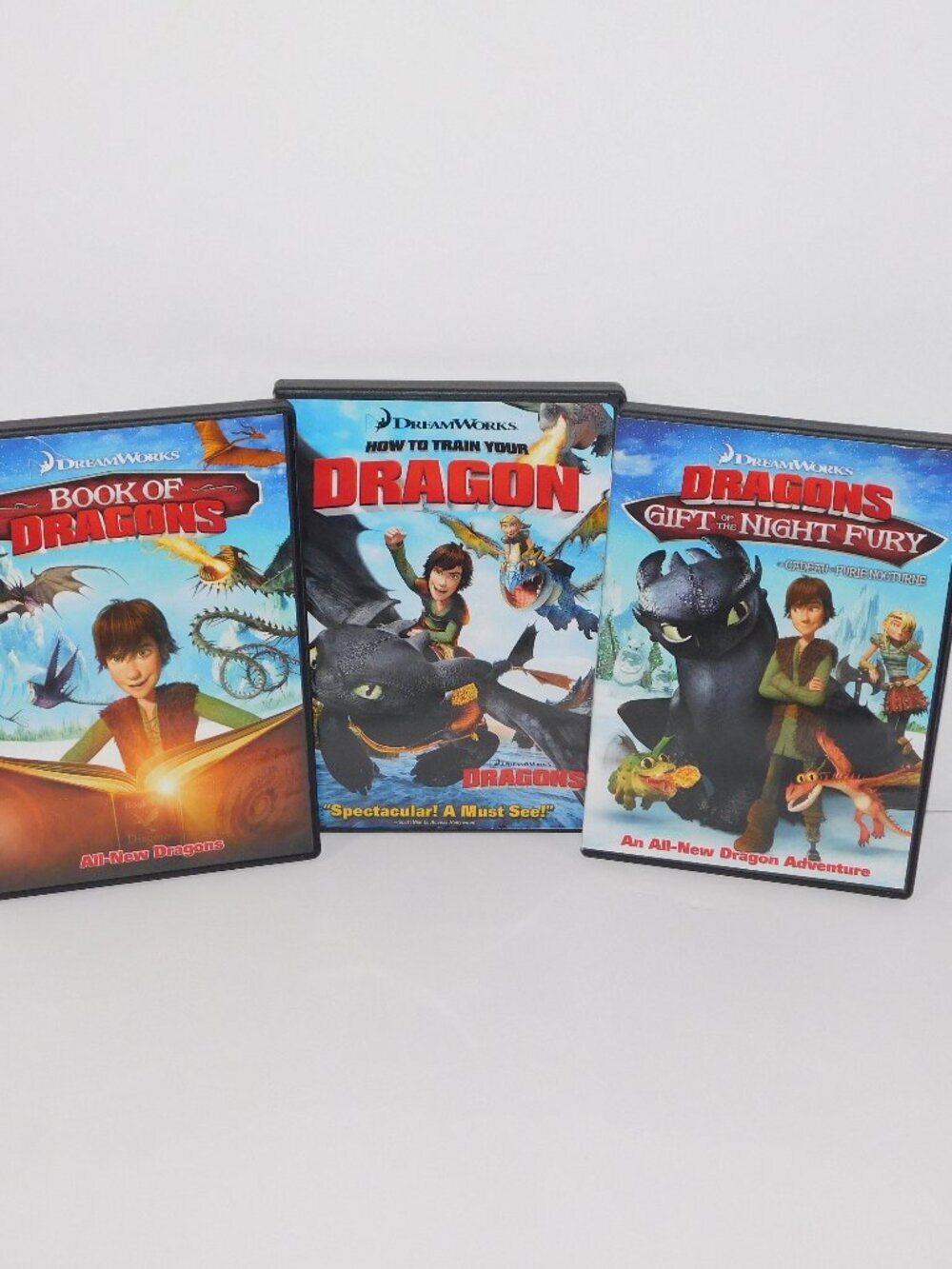 Dreamworks HOW TO TRAIN YOUR DRAGON MOVIE Set 3 DVDS Book of & Gift of